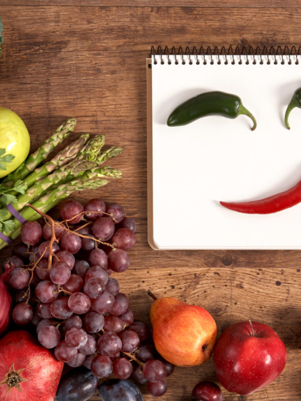 Happy face made of peppers