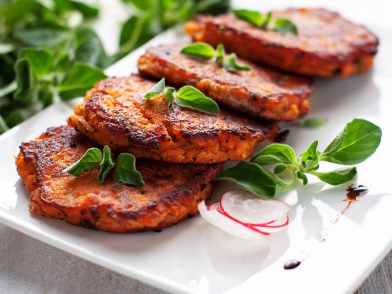 Garlic Sweet Potato Cakes