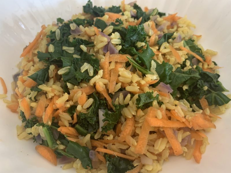 Greens with Carrots and Brown Rice